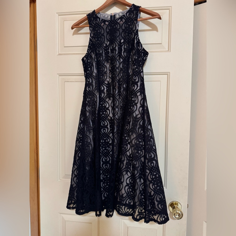 Maggy London Black Lace Midi Dress